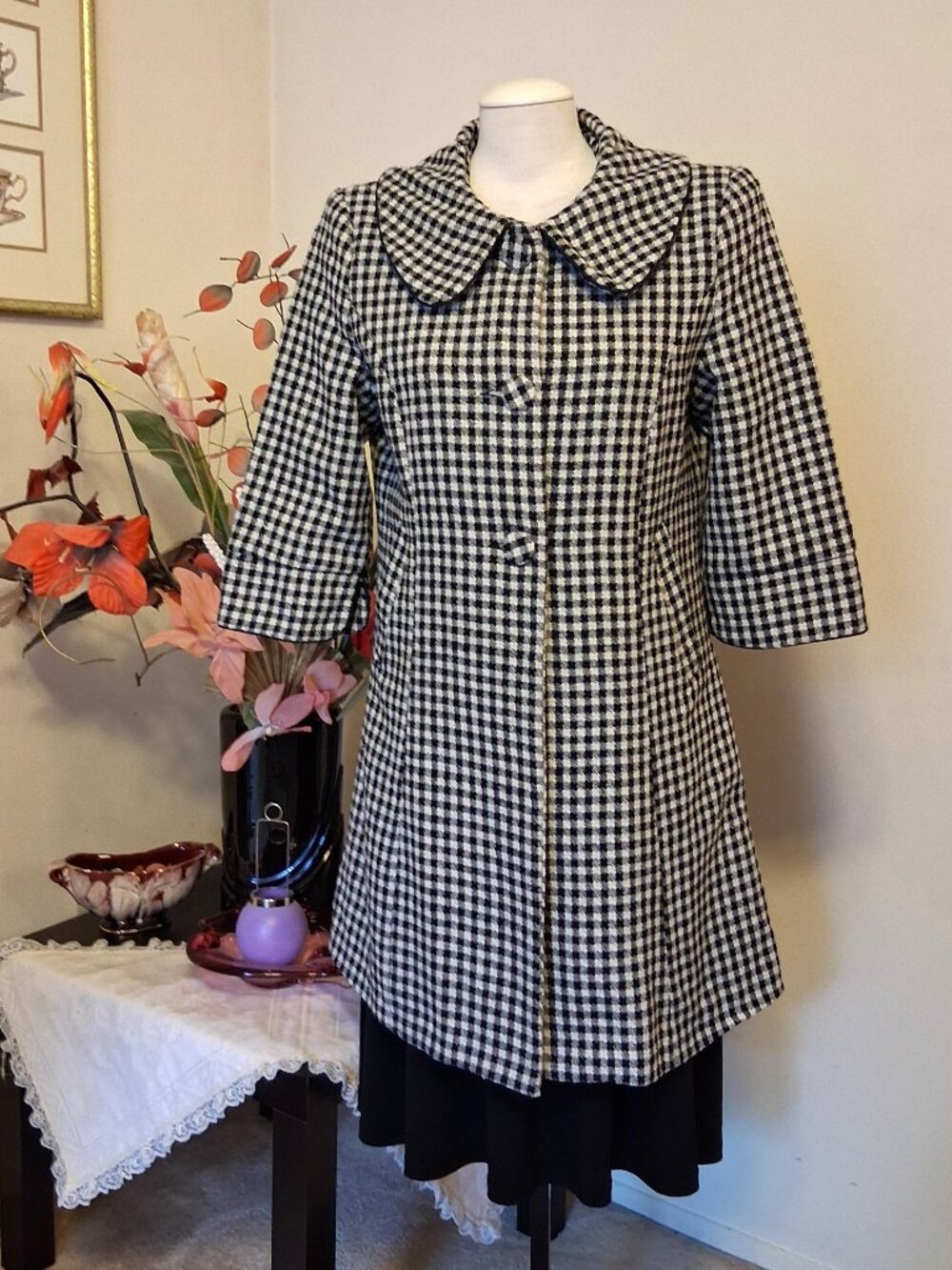 Women’s Elegant Pea Coat Lined 100% Cotton Trench Coat Warm Peacoat Outerwear XL
